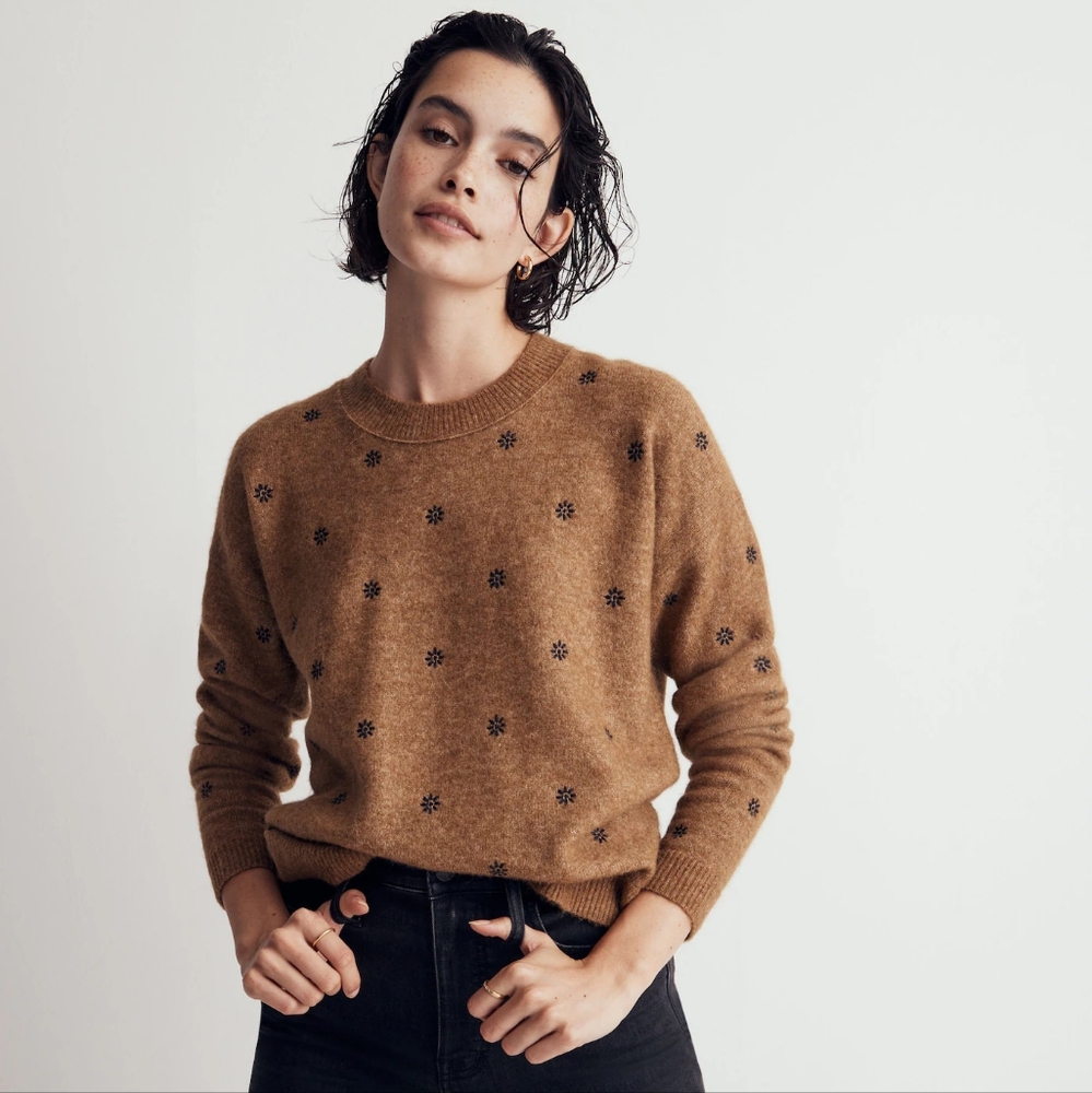 Madewell Floral Embroidered Sweater
